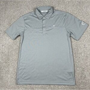 Travis Mathew Polo Shirt‎ Mens XL Gray Short Sleeve Golf Polyester Casual Logo
